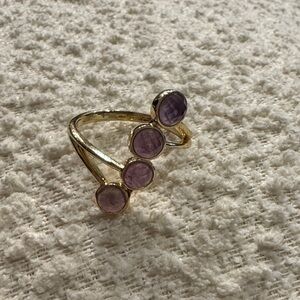 Elegant Gold and Purple tone Women's Ring